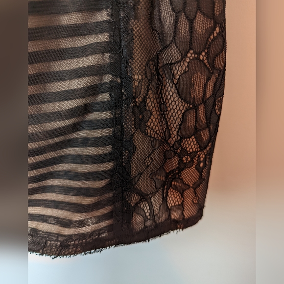 BCBG black and nude lace overlay strapless dress - size 10 NWT - Picture 7 of 16